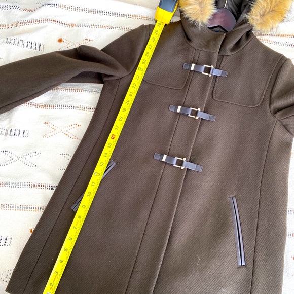 Cole Haan Wool + Faux Fur Hooded Coat - Picture 6 of 12